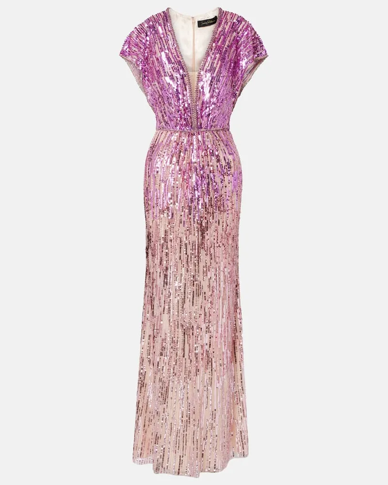 Jenny Packham Robe Dusk mit Pailletten Violett