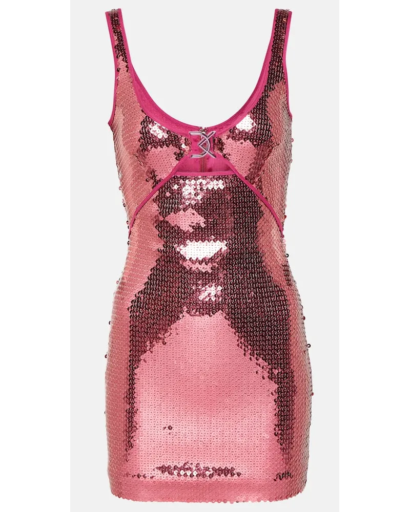 David Koma Minikleid mit Pailletten Pink