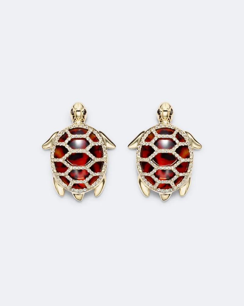 Yvonne Léon Yvonne Léon Ohrringe Tortue aus 9kt Gelbgold mit Diamanten Gold