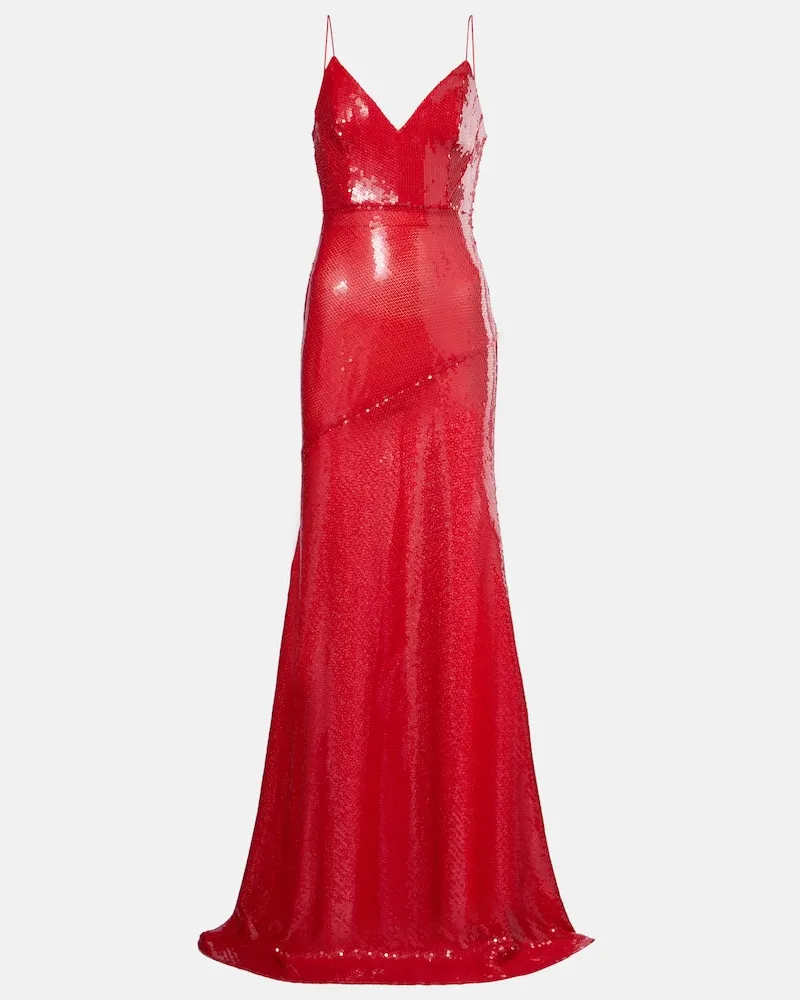 Alex Perry Robe mit Pailletten Rot