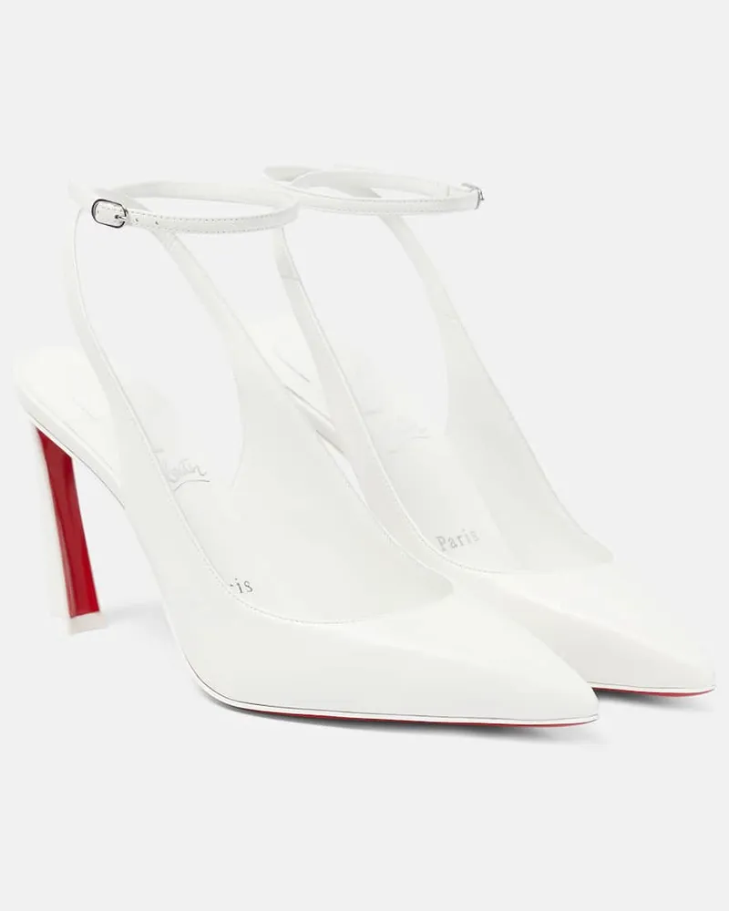 Christian Louboutin Slingback-Pumps Condora 85 aus Leder Weiß