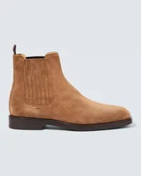 Brunello Cucinelli Chelsea Boots aus Veloursleder Braun