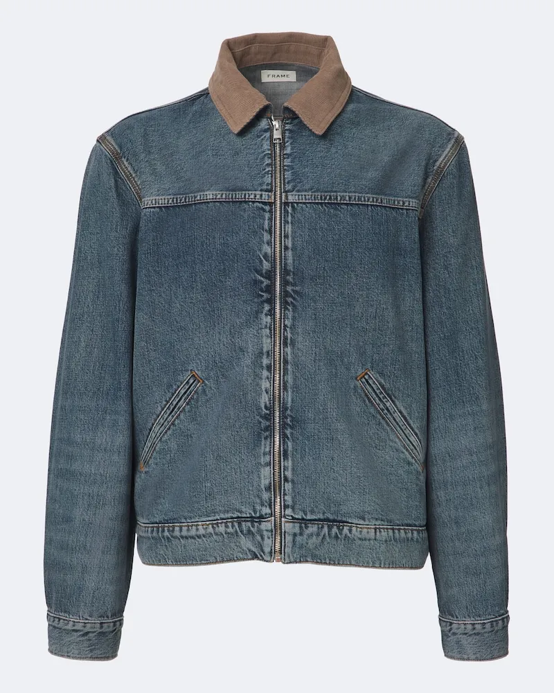 Frame Denim Jeansjacke mit Cord Blau