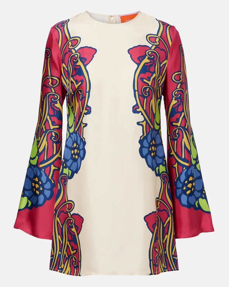 La DoubleJ Minikleid Lemuria Placée aus Seidensatin Weiß