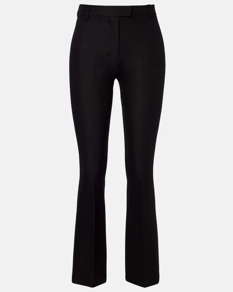 Max Mara Gerade Cropped-Hose Fatina Schwarz