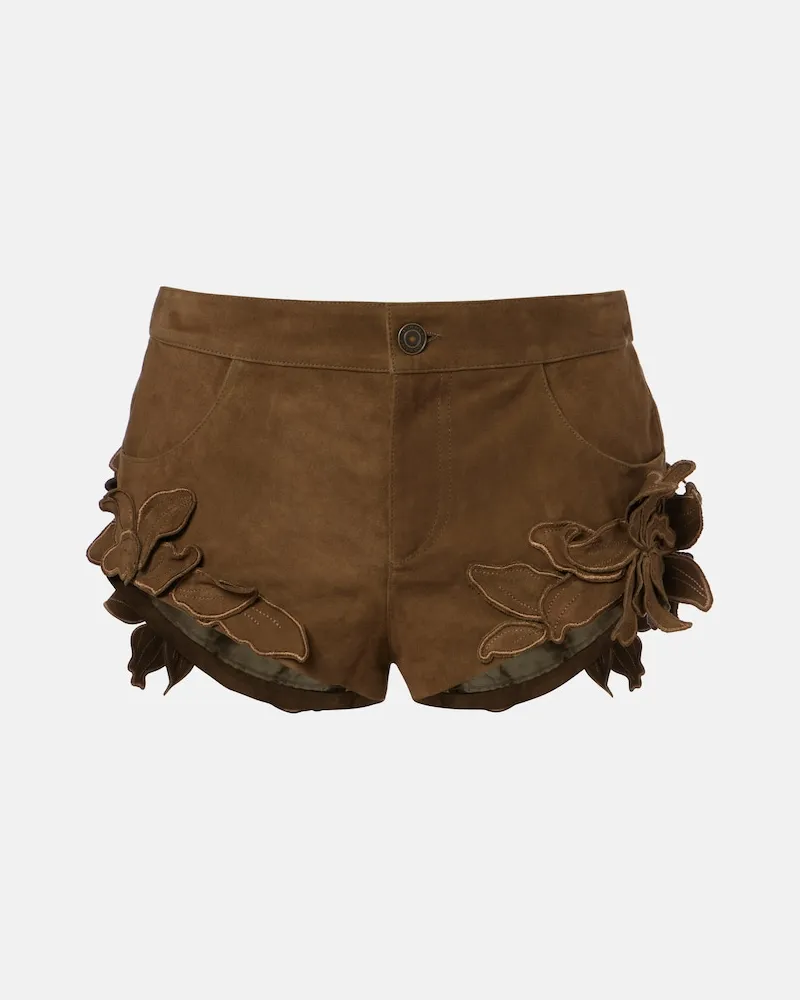 Isabel Marant Shorts Kevana aus Veloursleder Braun