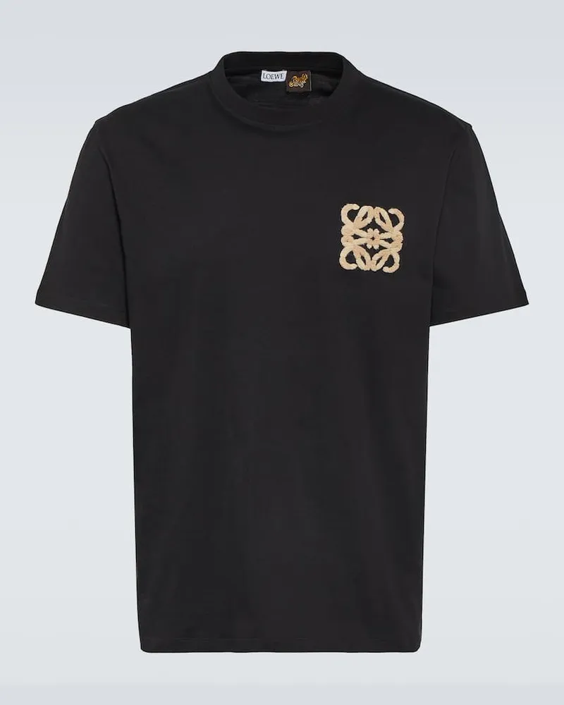 Loewe Paula's Ibiza T-Shirt Anagram aus Baumwoll-Jersey Schwarz