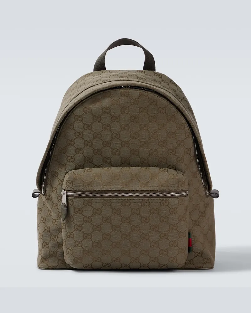 Gucci Rucksack GG Medium aus Canvas Grün
