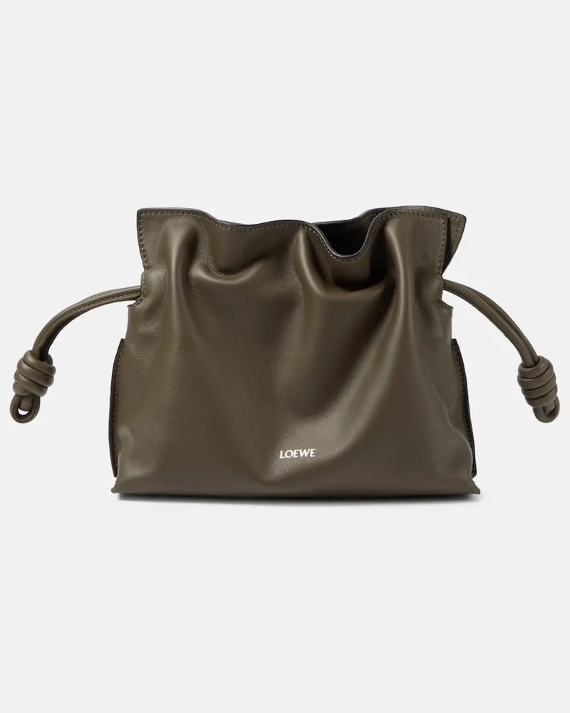 Loewe Clutch Flamenco Mini aus Leder Grün