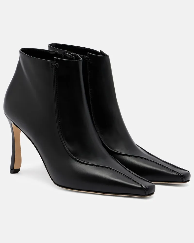 Manolo Blahnik Ankle Boots Milleta aus Leder Schwarz