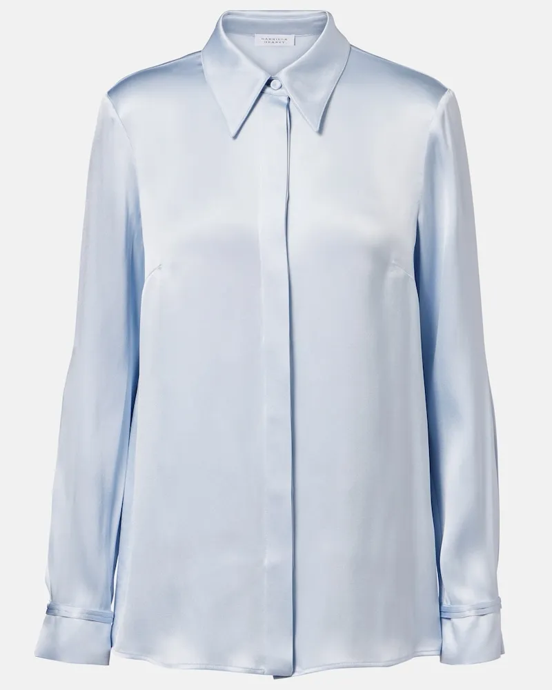 Gabriela Hearst Hemd Cruz aus Seidensatin Blau