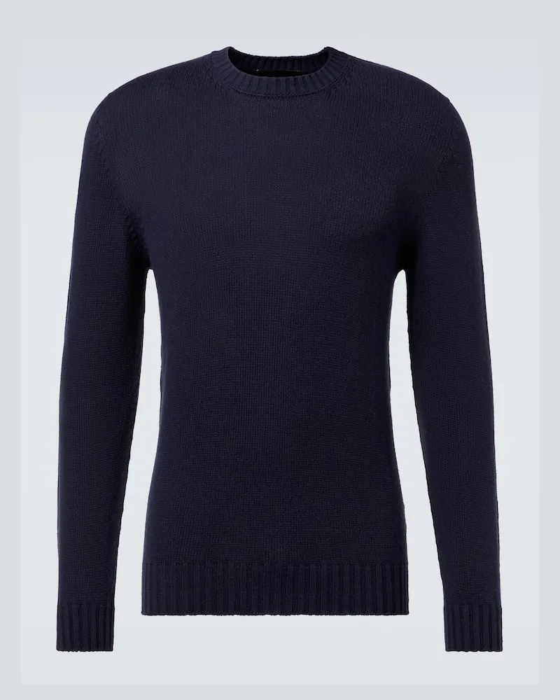 Thom Sweeney Pullover aus Seide Blau