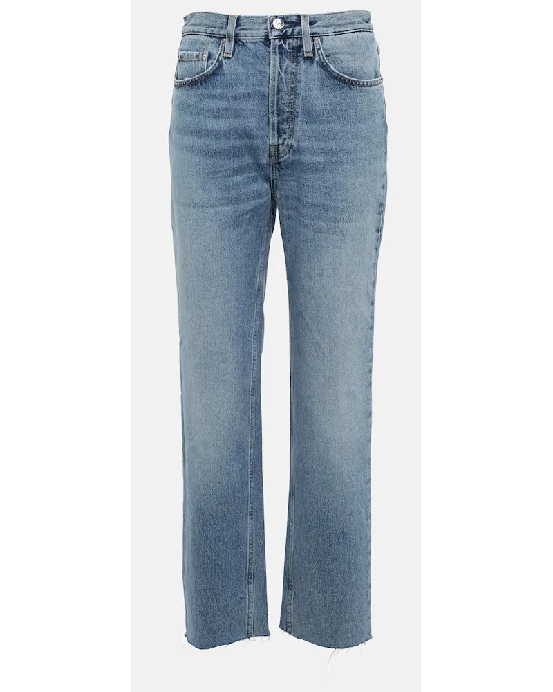 Totême High-Rise Straight Jeans Blau