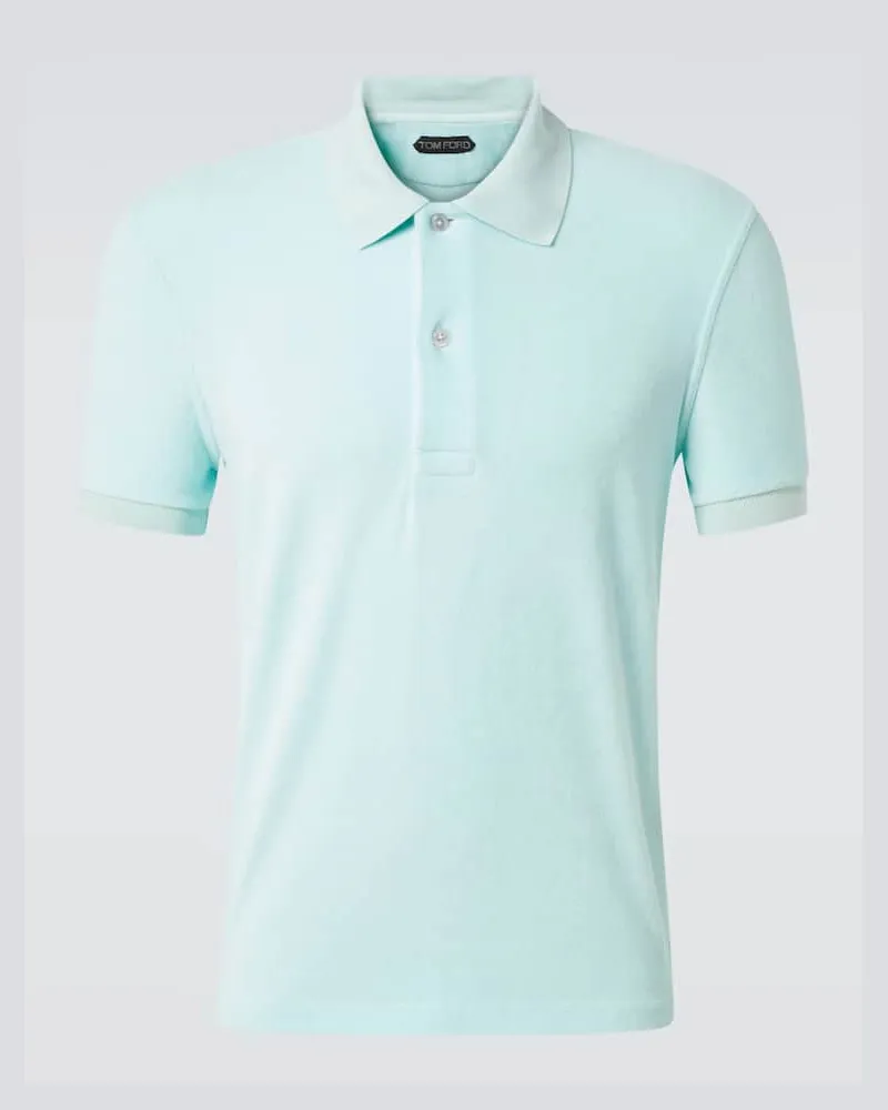 Tom Ford Polohemd aus Frottee Blau