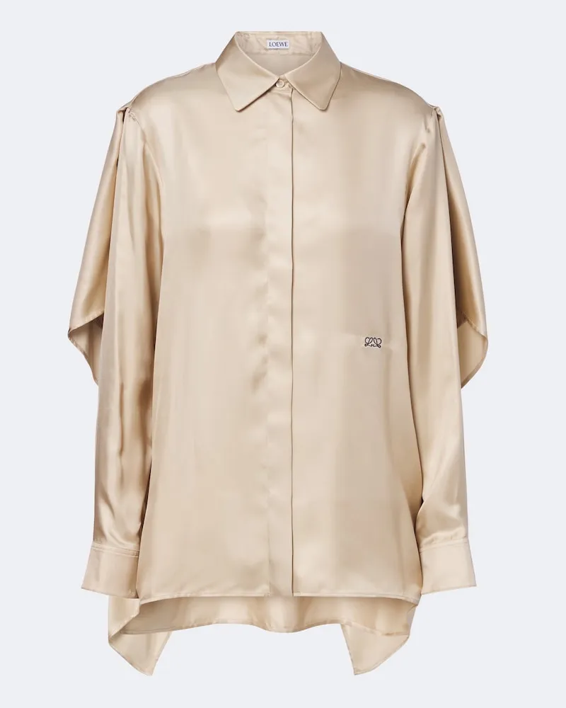 Loewe Hemd Double L aus Seiden-Twill Beige