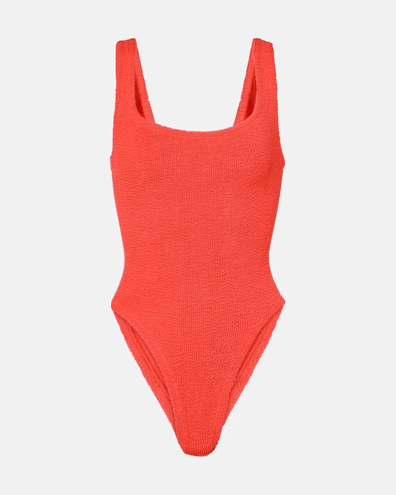 Hunza G Badeanzug Square Neck Rot