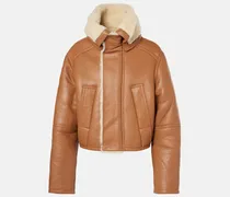 Lederjacke mit Shearling