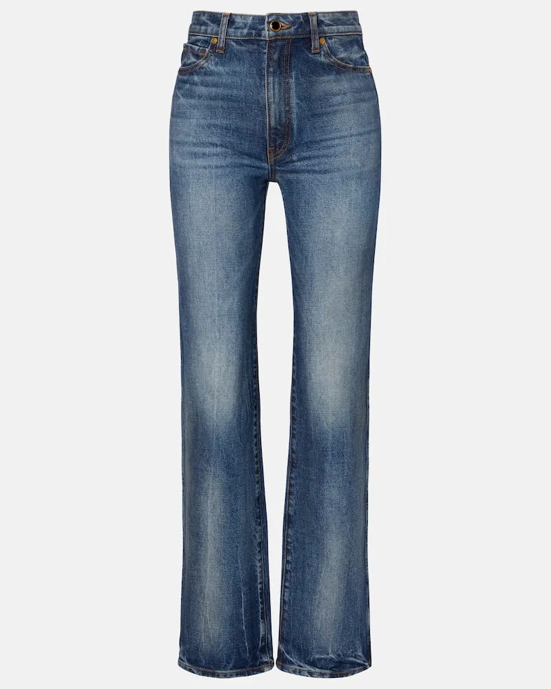KHAITE High-Rise Straight Jeans Danielle Blau