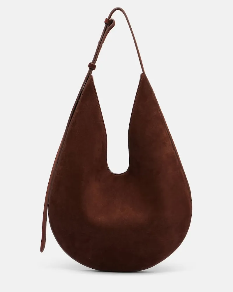 Aesther Ekme Schultertasche Medium aus Veloursleder Braun