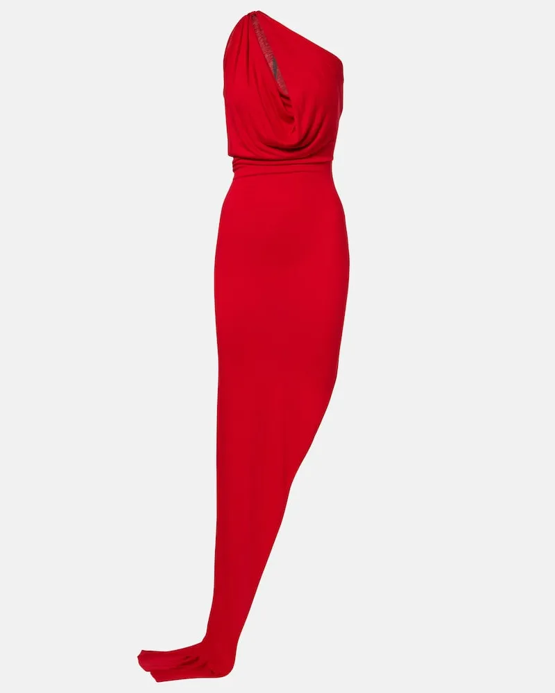 Rick Owens One-Shoulder-Robe Aaliyah Rot