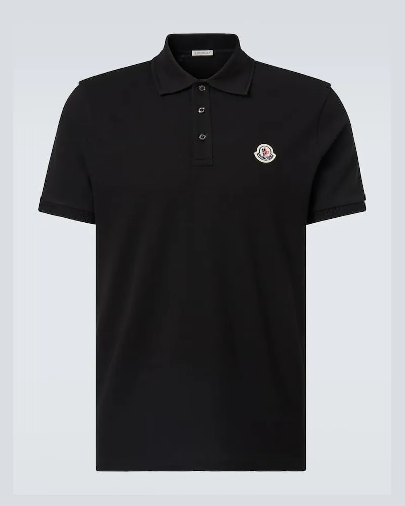 Moncler Rugby Shirt aus Baumwoll-Piqué Schwarz