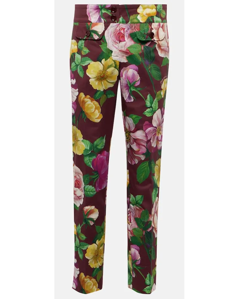 Dolce & Gabbana Low-Rise-Hose aus einem Baumwollgemisch Multicolor