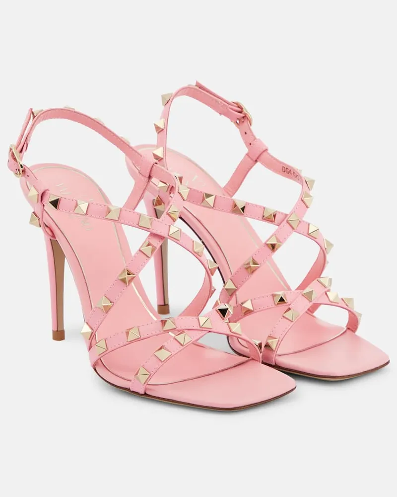 Valentino Garavani Sandalen Rockstud 100 aus Leder Rosa