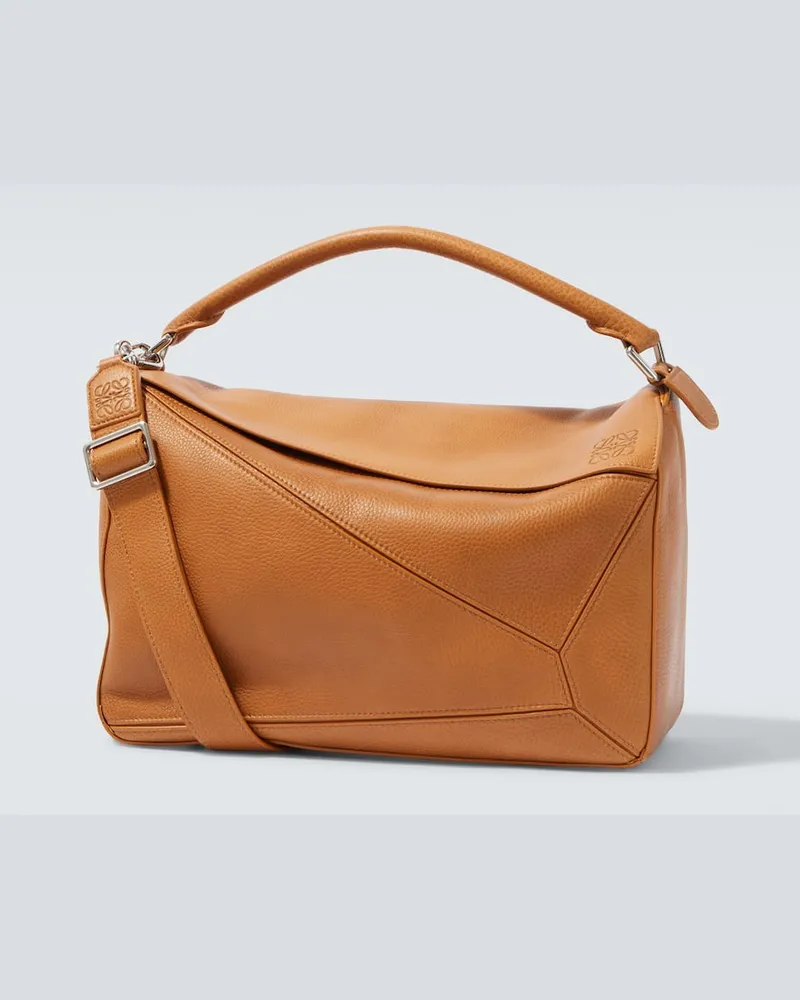 Loewe Tote Bag Puzzle Large aus Leder Braun