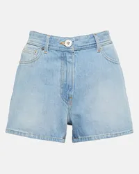 Versace Bedruckte Jeansshorts Blau