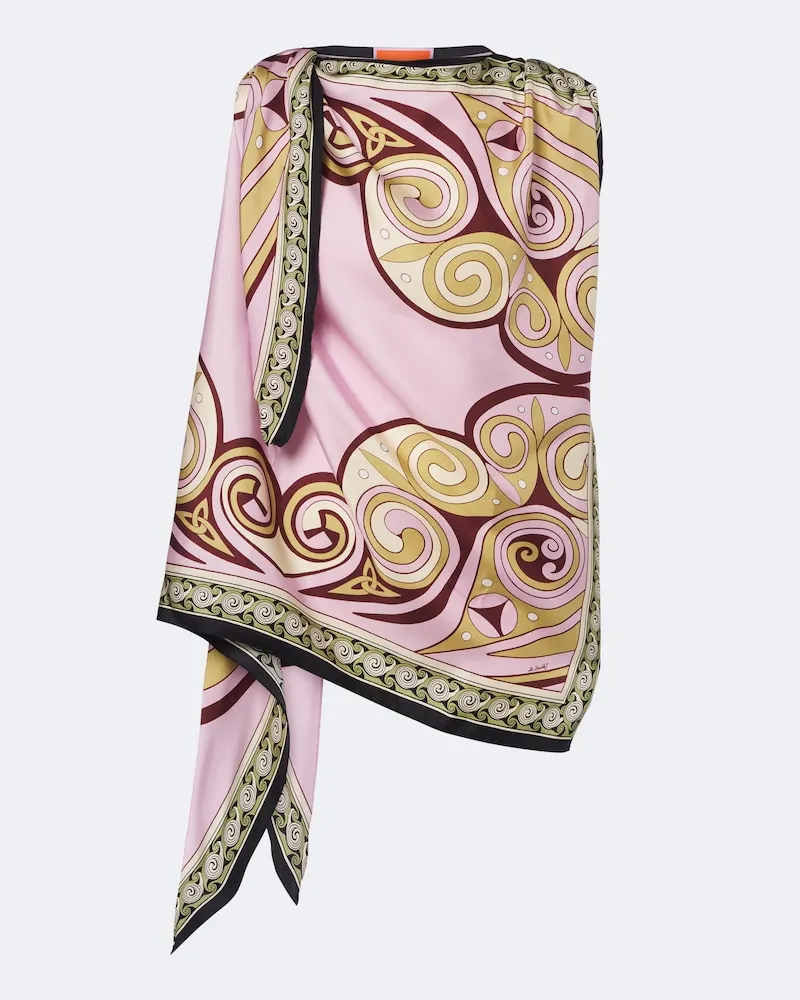 La DoubleJ Bedrucktes Top Kells aus Seiden-Twill Multicolor