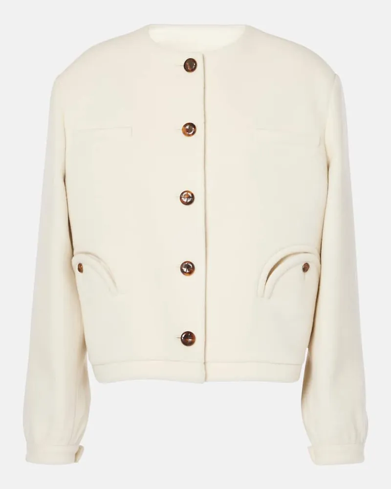 Blazé Milano Blazé Milano Jacke Gliss aus einem Wollgemisch Weiß