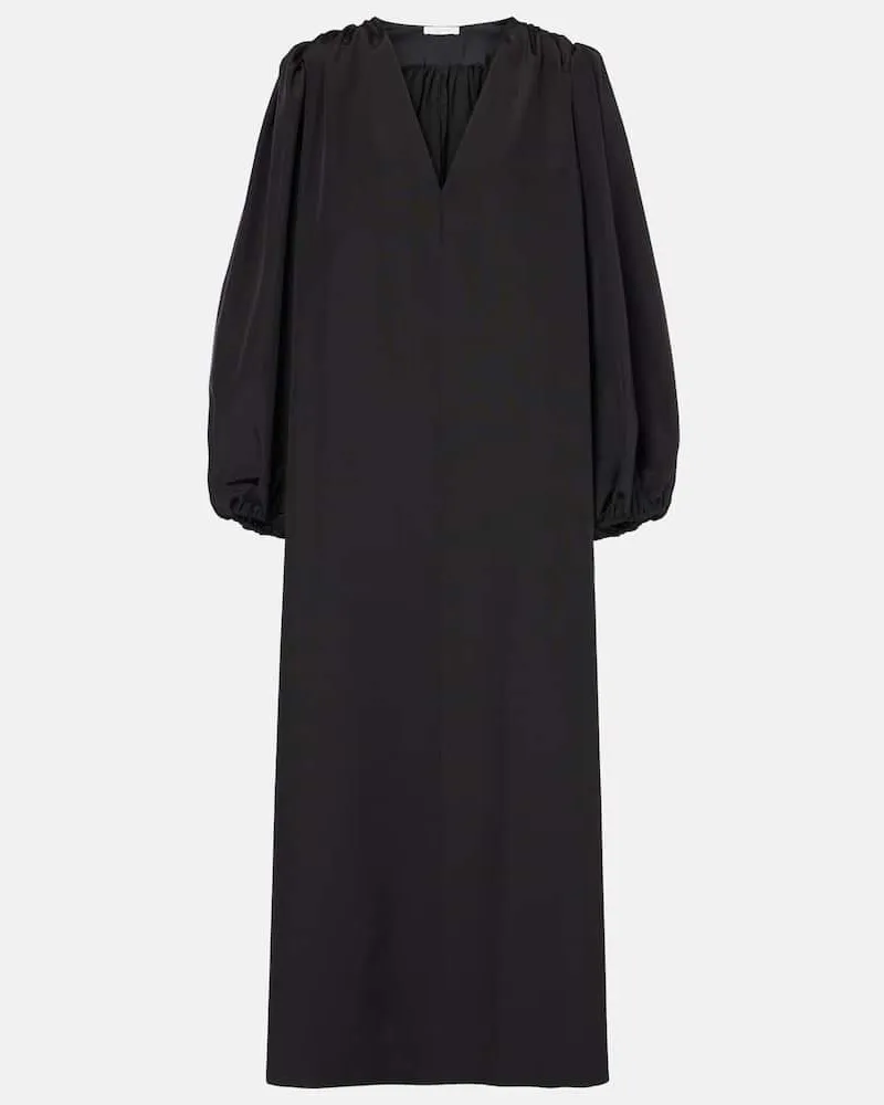 The Row Maxikleid Beauvoir aus Seide und Wolle Schwarz