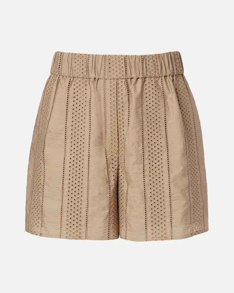 Brunello Cucinelli Shorts aus einem Baumwollgemisch Braun
