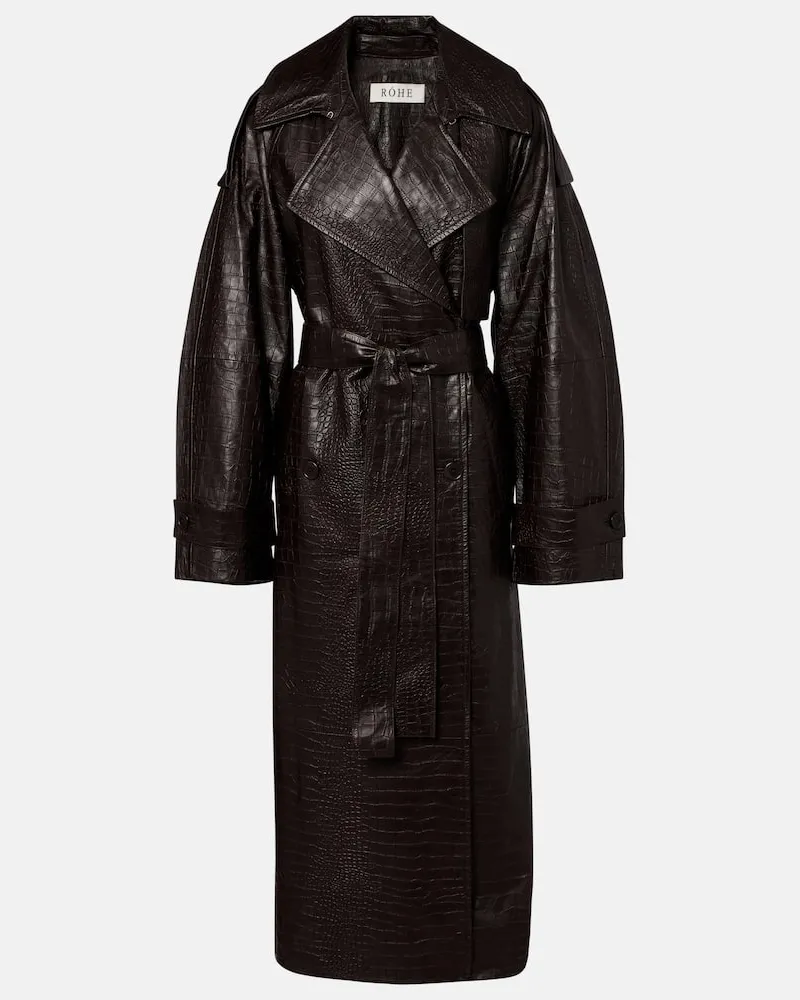 Róhe Róhe Trenchcoat aus Leder Braun