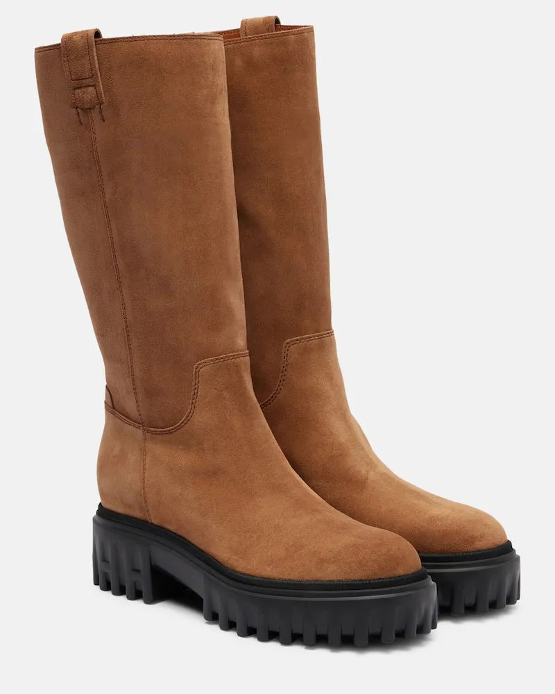 Hogan Stiefel H700 Stivali aus Veloursleder Braun