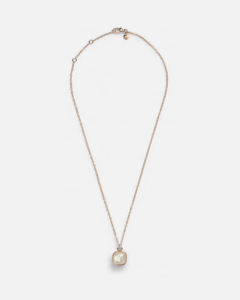 Pomellato Halskette Nudo MIni aus 18kt Rosé- und Weißgold mit Edelsteinen Weiß