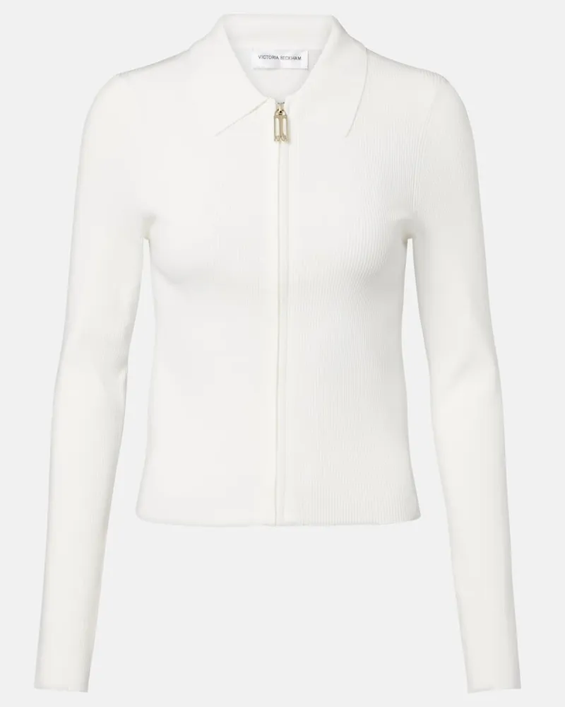 Victoria Beckham Top Mila aus Rippstrick Weiß