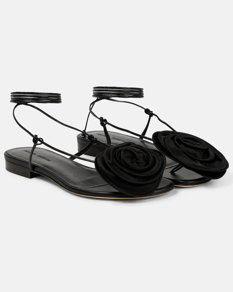 Magda Butrym Verzierte Sandalen aus Leder Schwarz