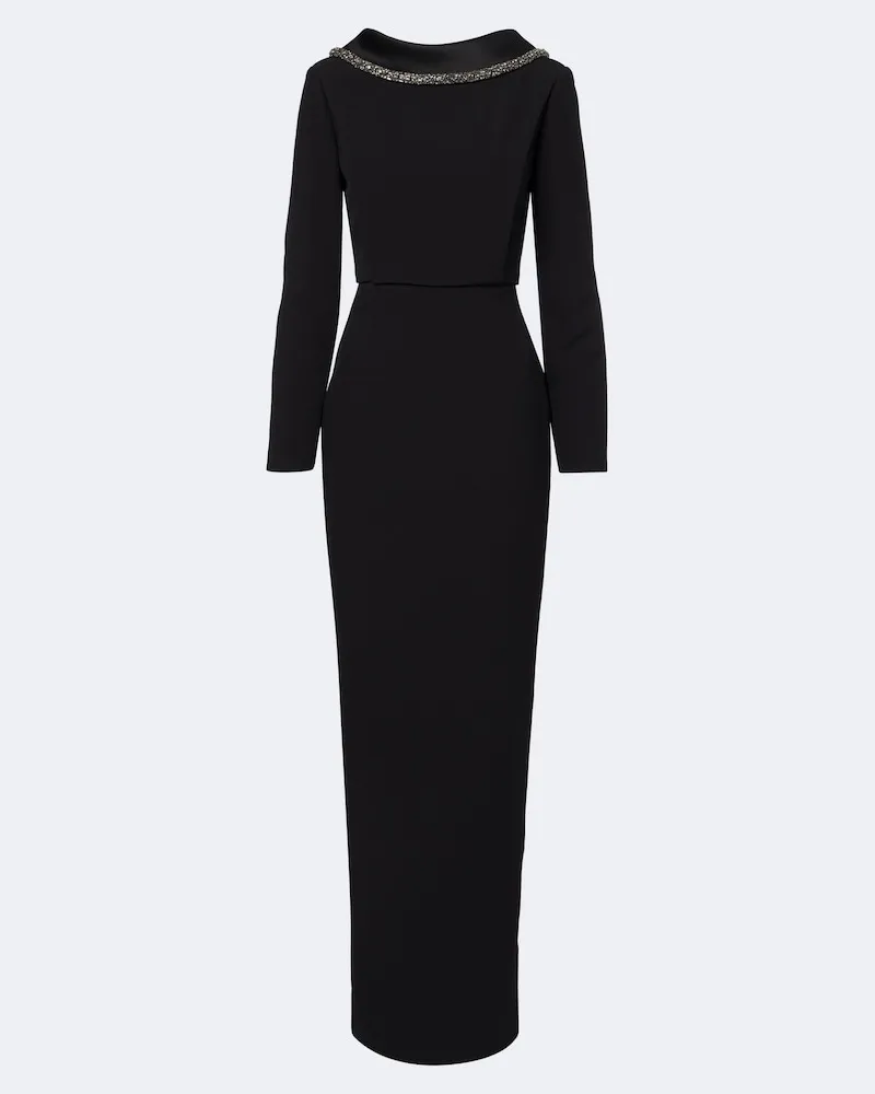 Roland Mouret Verzierte Robe aus Crêpe Schwarz
