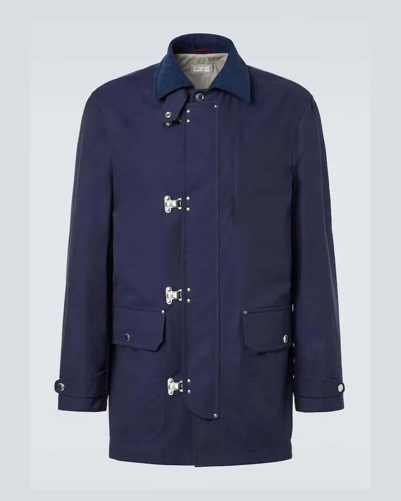 Brunello Cucinelli Jacke aus einem Baumwollgemisch Blau