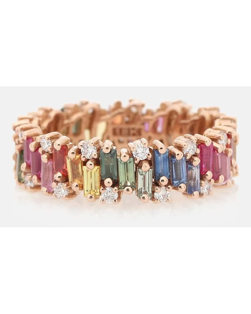 Suzanne Kalan Ring Fireworks aus 18kt Roségold mit Diamanten und Saphiren Multicolor