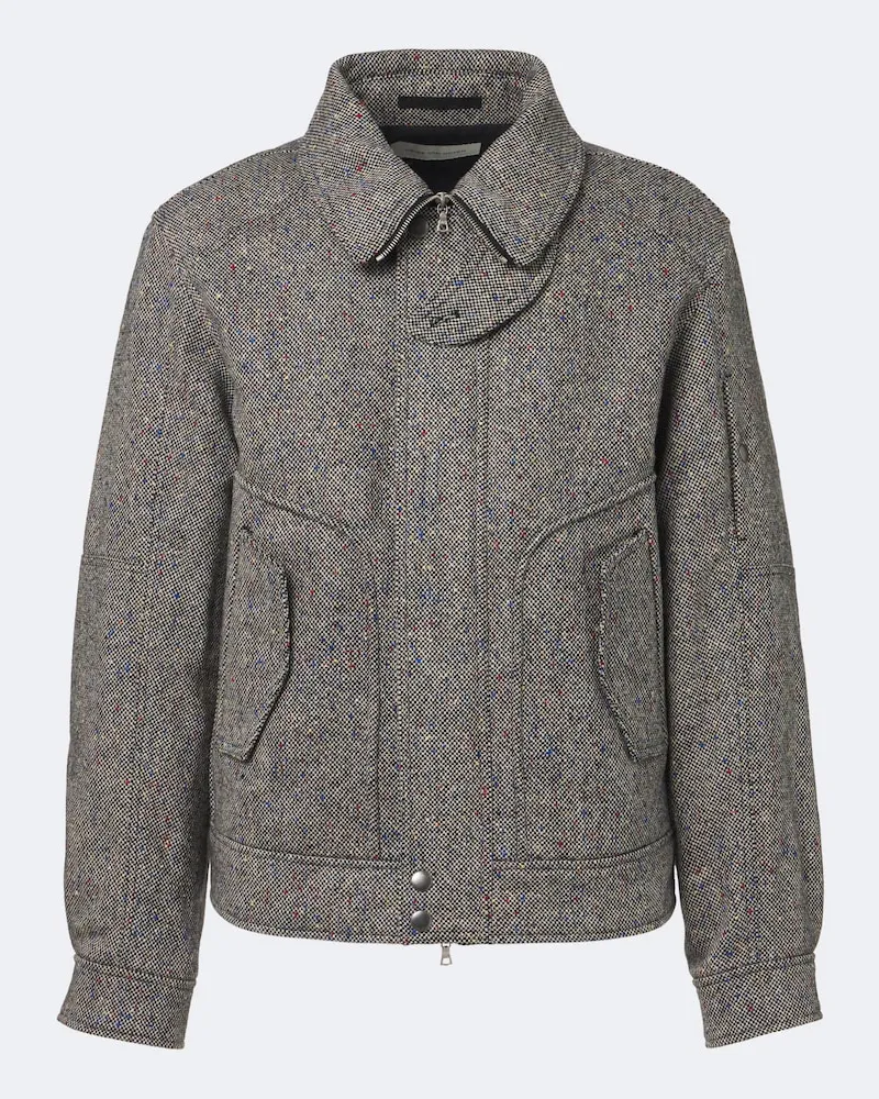 Dries van Noten Jacke aus Wolle Grau