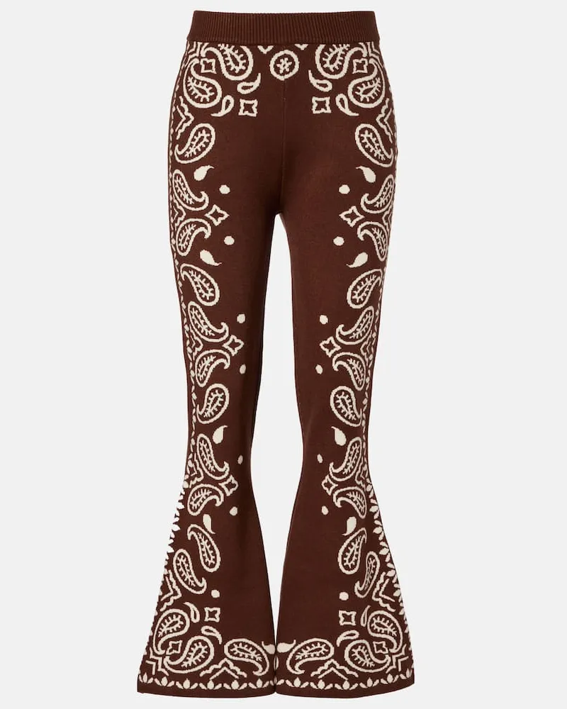 FARM Rio Schlaghose mit Paisley-Muster Braun