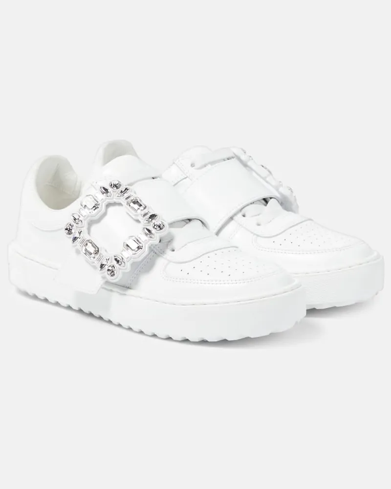 Roger Vivier Verzierte Sneakers Very Vivier aus Leder Weiß