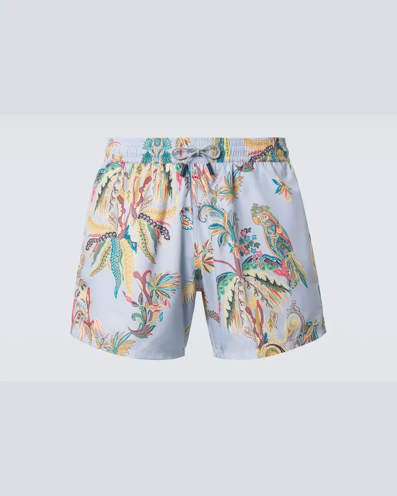Etro Bedruckte Badehose Blau