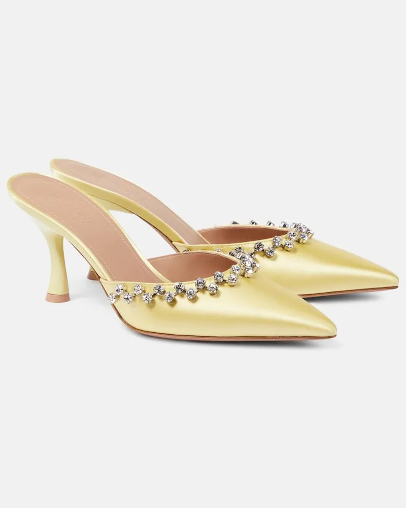 Malone Souliers Verzierte Mules Gwyn 70 aus Satin Gelb