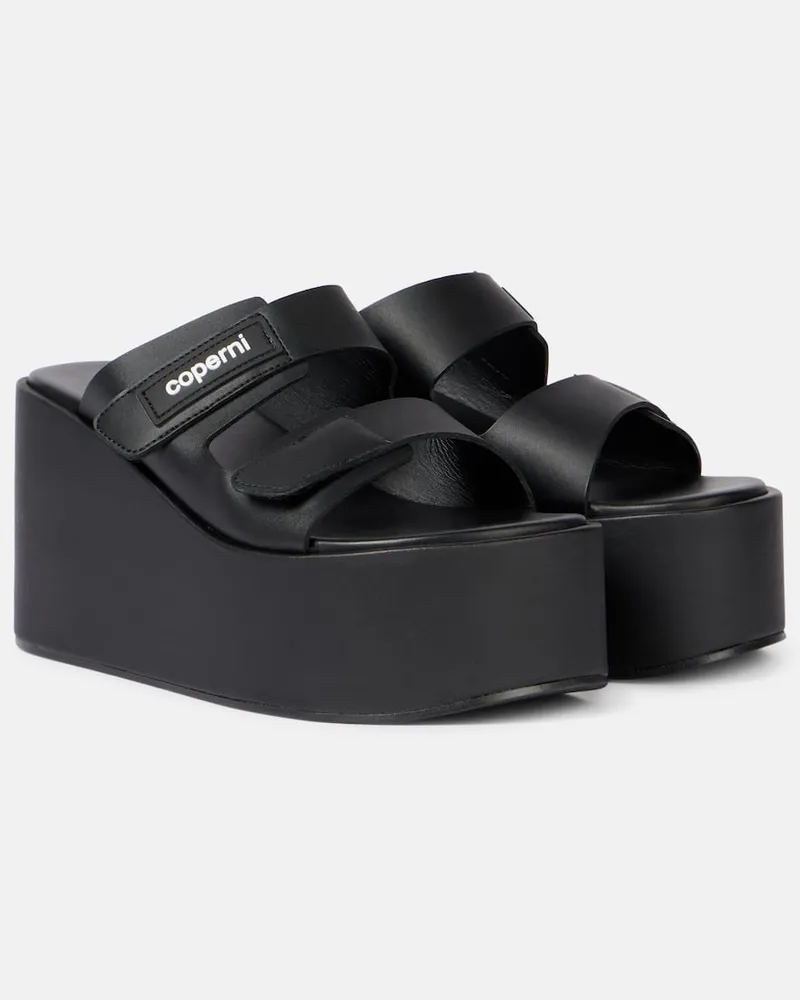 COPERNI Plateausandalen Patch aus Lederimitat Schwarz