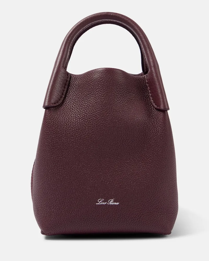 Loro Piana Tote Bale Mini aus Leder Braun
