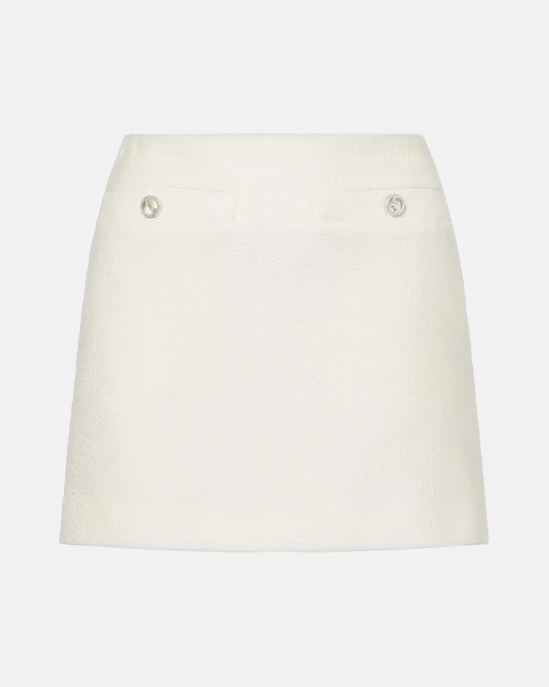 Gucci Minirock Interlocking G aus Bouclé Weiß