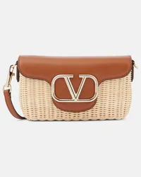 Valentino Garavani Schultertasche Loco Small mit Leder Beige